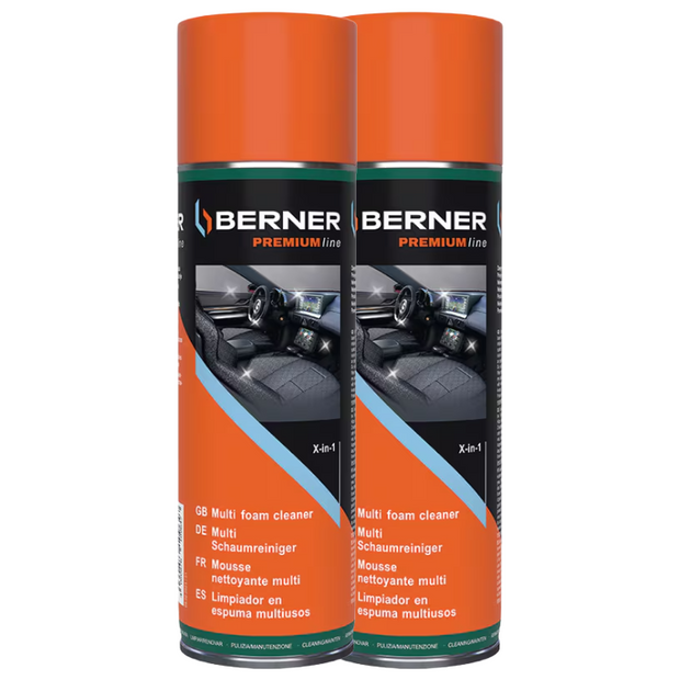 (2x) BERNER Schaumreiniger X-in-1 Multischaumreiniger KFZ Innenreinigung Auto, 500ml
